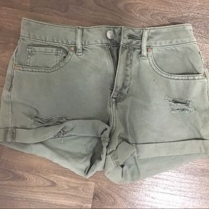PacSun Olive Green Jean Shorts